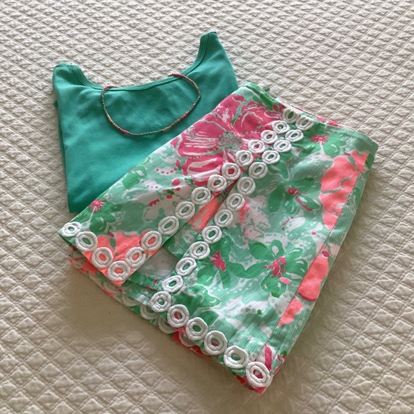 Lilly Pulitzer Lenore Skort Poolside Blue Beach Walk - Picture 1 of 6